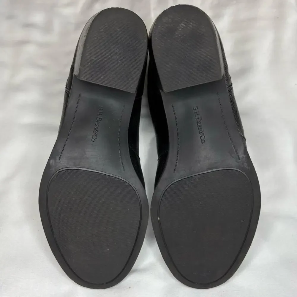 Leather Black Booties Silver Hardware sz 9.5